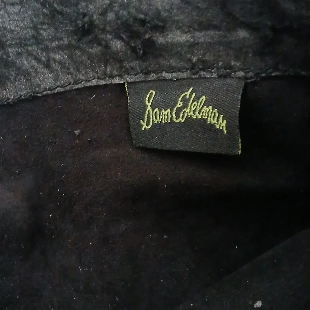 Sam Edelman super soft suede over the knee black heeled boots Sz 9.5